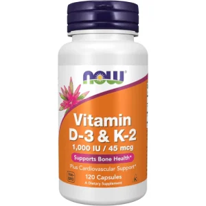 NOW Vitamin D-3 & K-2 1000 IU/45 mcg