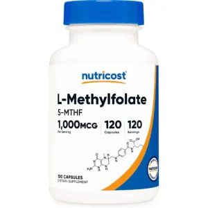 Nutricost L - Methylfolate 5 - MTHF 1,000mcg 120 Capsules